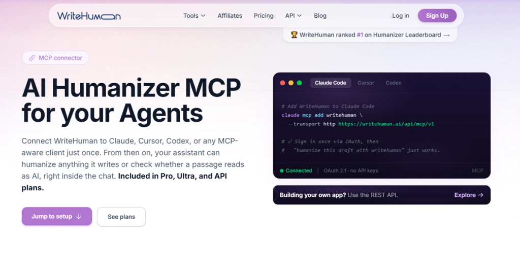 WriteHuman MCP Tool Page
