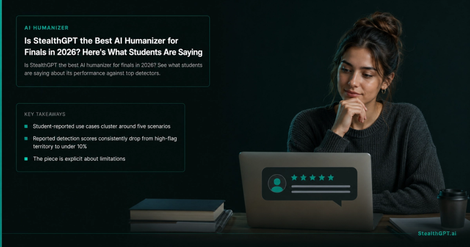 Students reviewing StealthGPT as an AI humanizer for finals season