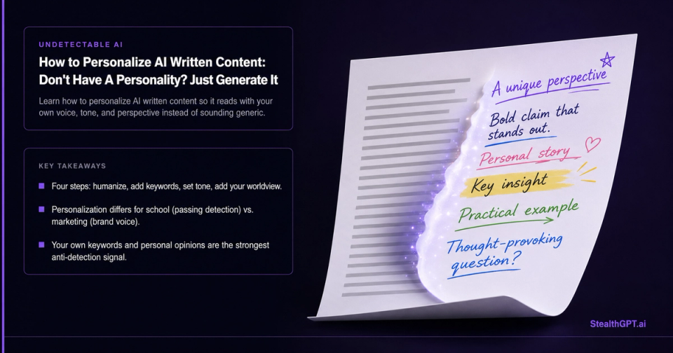 Personalizing AI written content with unique tone, keywords, and voice