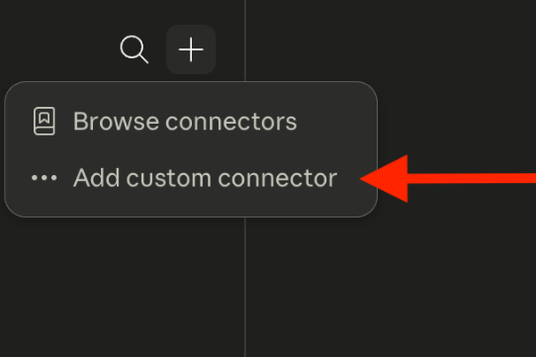 custom connector drop down menu in Claude settings
