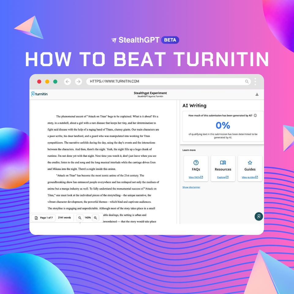 Beat Turnitin Bypass Turnitin StealthGPT