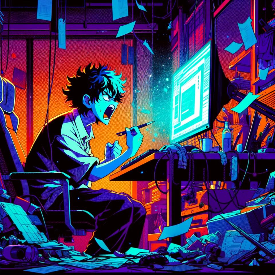 Guy Angry At His Computer 8