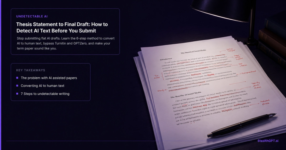 Detect AI text in your thesis before submitting - StealthGPT guide from draft to final paper