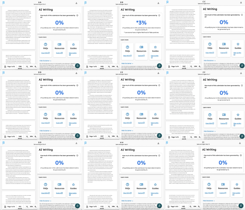 StealthGPT Samurai Engine Overall Results StealthGPT