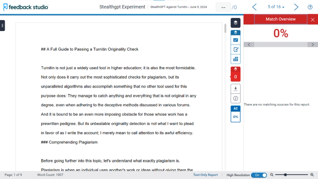 StealthGPT Text Passes Turnitin Plagiarism Check