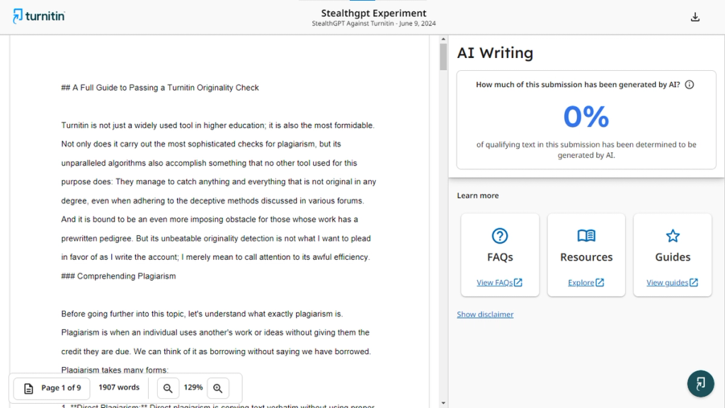 StealthGPT Tricks Turnitin