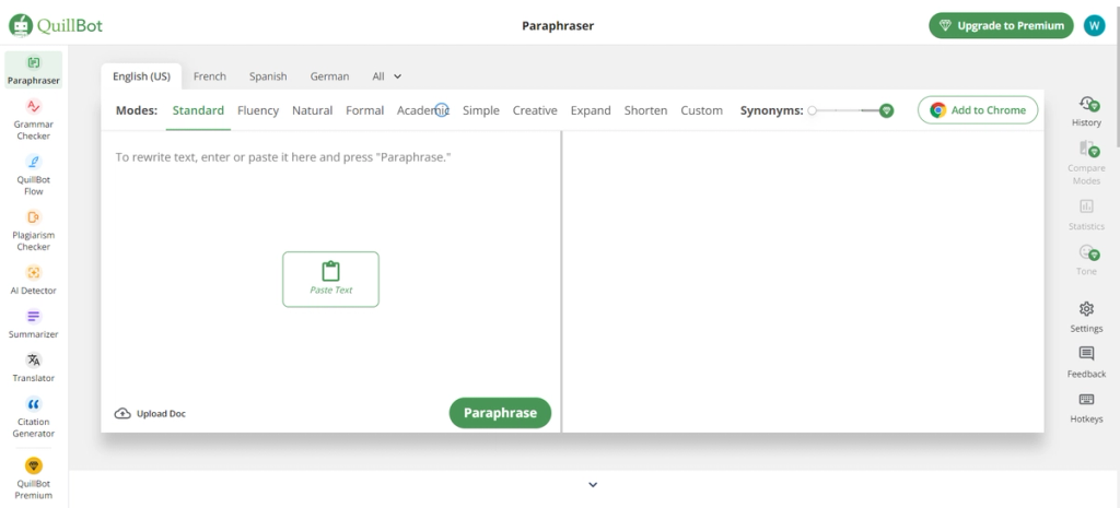 Quillbot Homepage