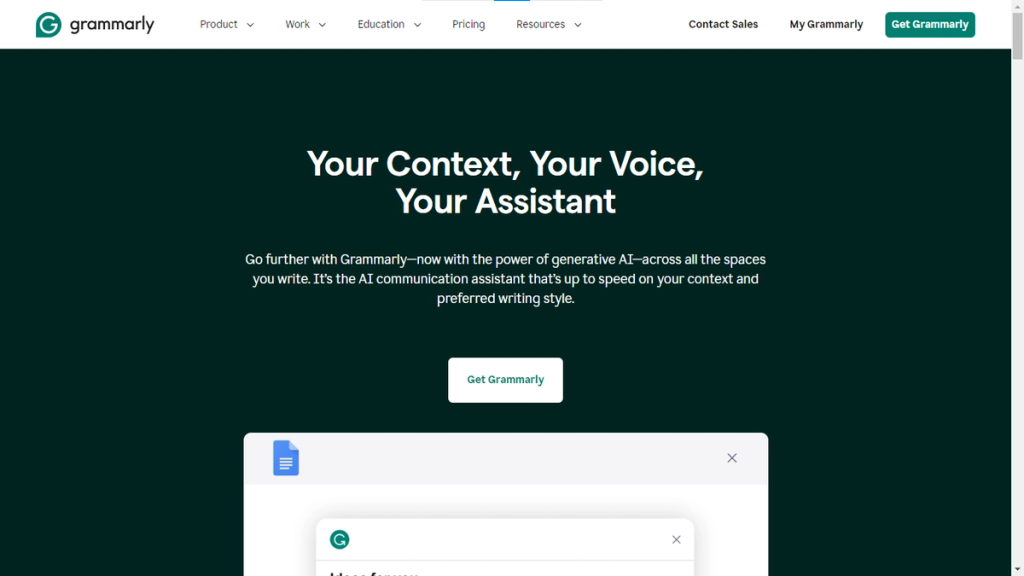Grammarly Homepage