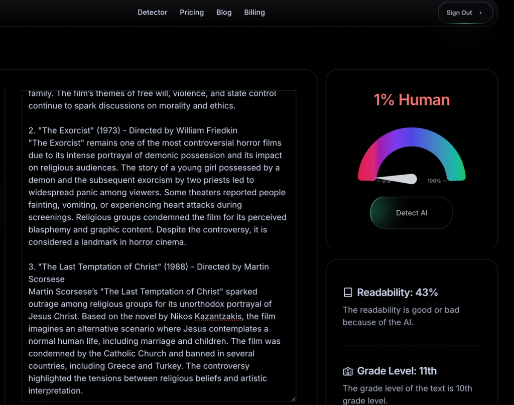 AI Detect ChatGPT Detected StealthGPT