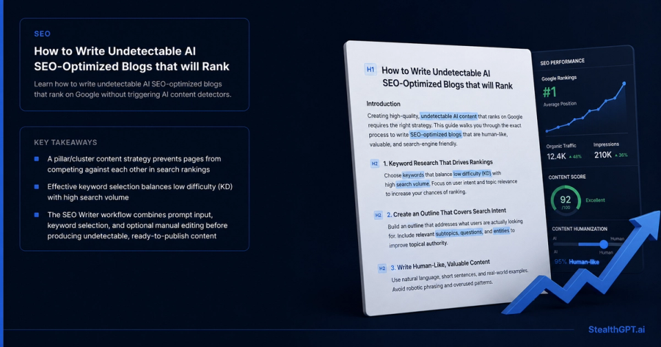 Writing undetectable AI SEO-optimized blog content that ranks on Google