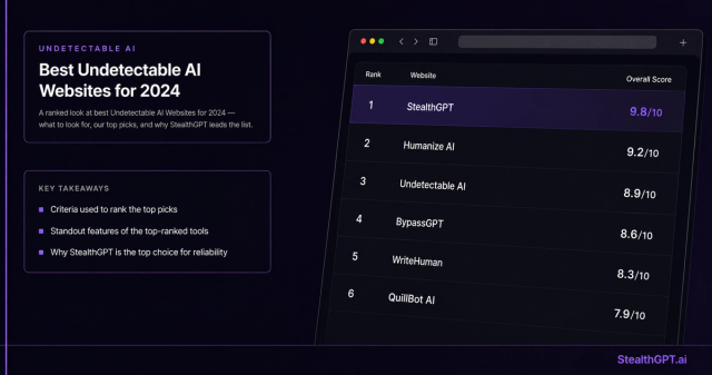 Best undetectable AI websites for 2024 — ranked by detection bypass rate and features