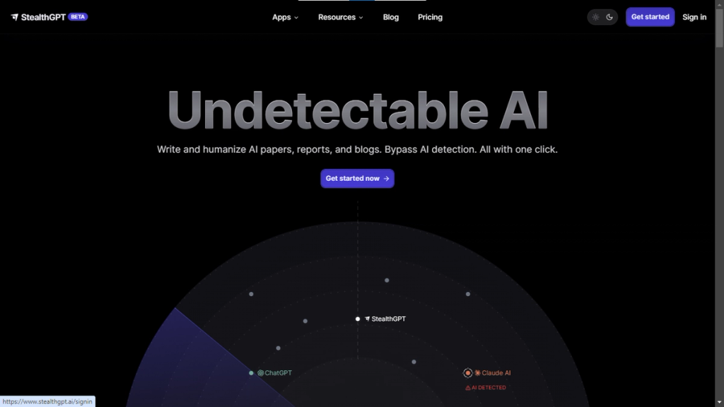 StealthGPT Homepage