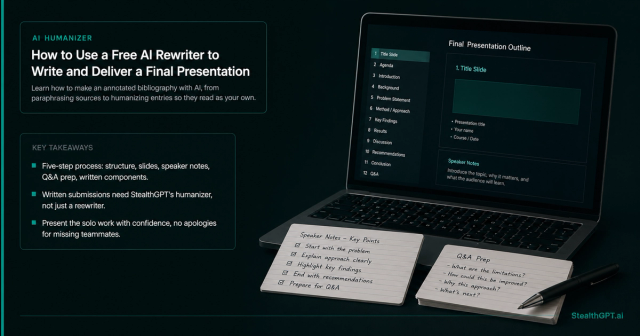Using a free AI rewriter to build a solo final presentation in 48 hours