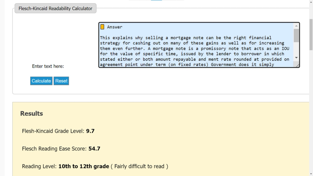 Readability Score Of Humbot'S Content