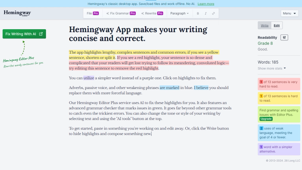 Hemmingway Homepage