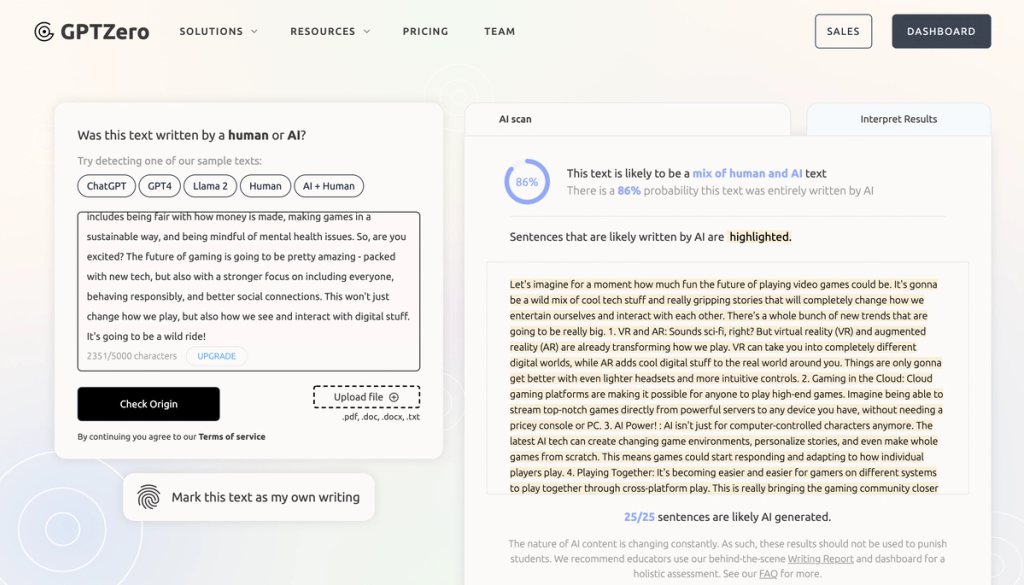 Netus AI Against GPTZero Netus AI Review