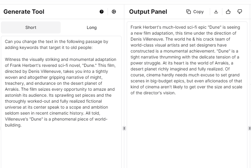 Undetectable AI Generated Dune Text After Adding Keyword Prompts StealthGPT