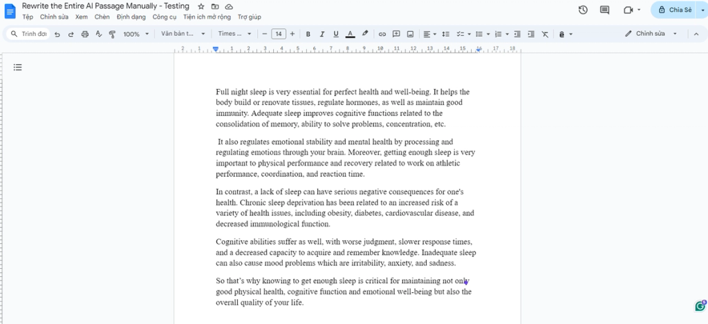 Rewrite The Entire AI Passage Manually