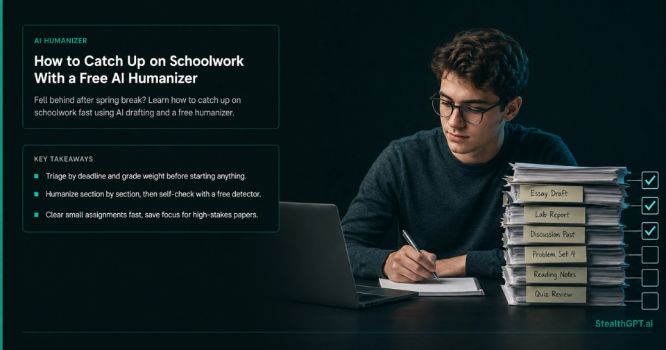 Catching up on schoolwork using a free AI humanizer after a break