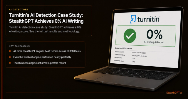 StealthGPT case study showing 0% AI detection score on Turnitin