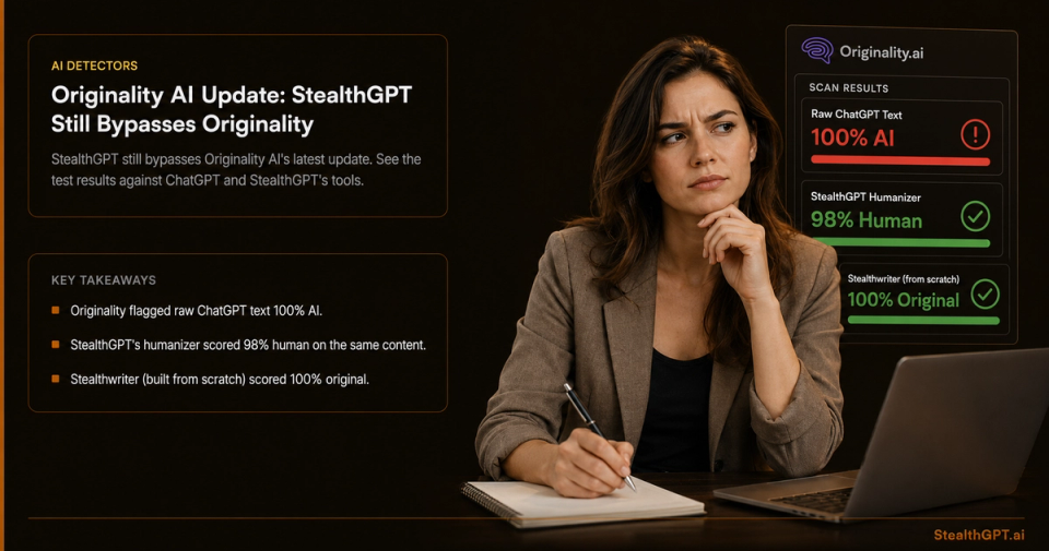StealthGPT tested against Originality AI's updated detection system