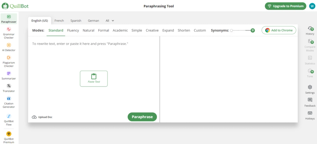 Quillbot Homepage