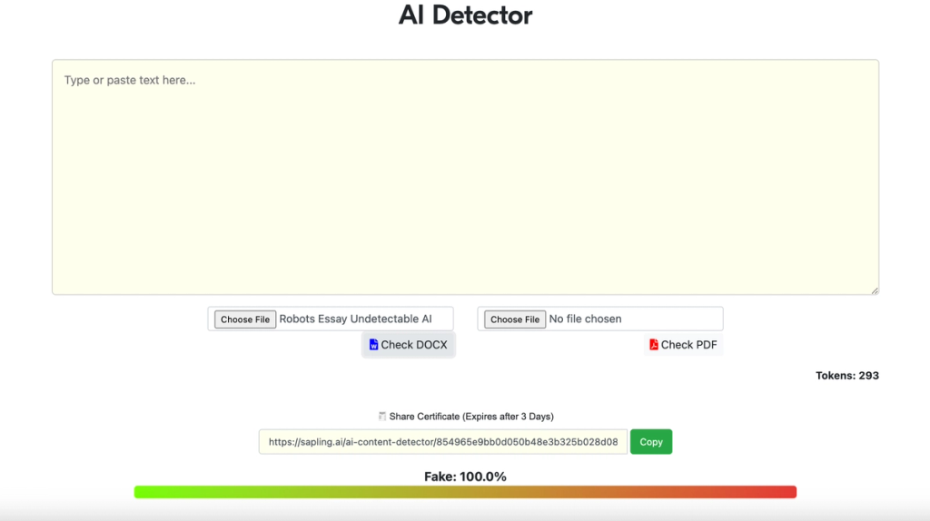 Sapling Vs Undetectable AI Outcome StealthGPT
