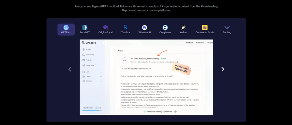 BypassGPT Vs AI Detectors