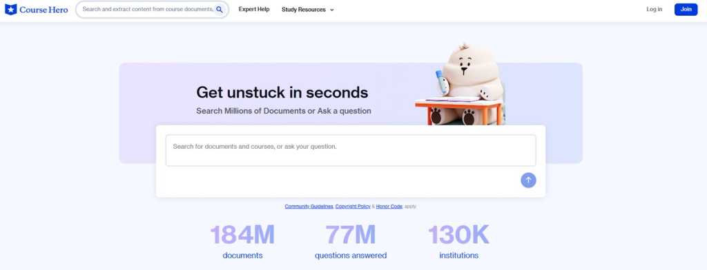 Course Hero Homepage