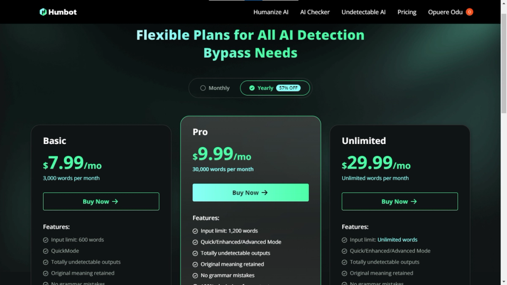 Humbot Pricing