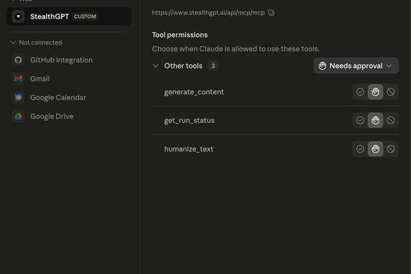 approving MCP tool permissions in the Claude for StealthGPT