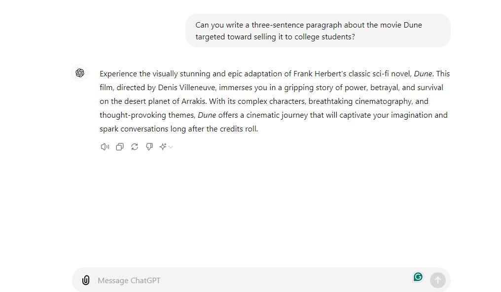ChatGPT Dune Prompt For Personalization StealthGPT