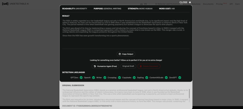 Undetectable AI Output 1