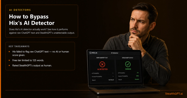 Hix AI detector tested against ChatGPT and StealthGPT content