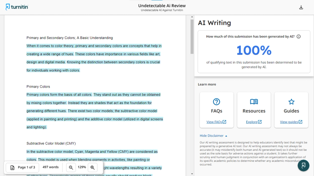 Undetectable AI Can'T Bypass Turnitin