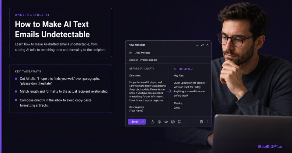 Making AI-drafted emails undetectable and natural-sounding at work