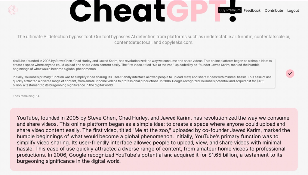 CheatGPT Bypass Tool CheatGPT Review