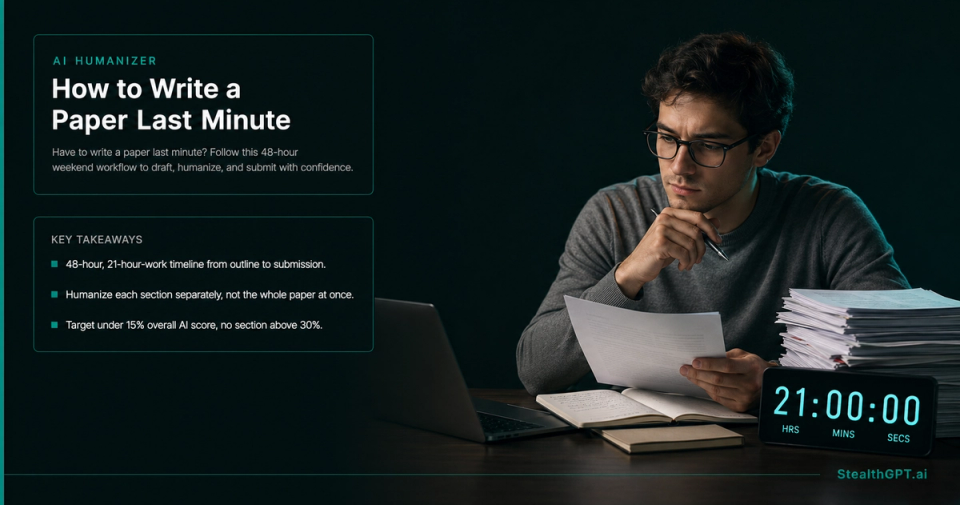 48-hour weekend workflow for writing and humanizing a last-minute paper