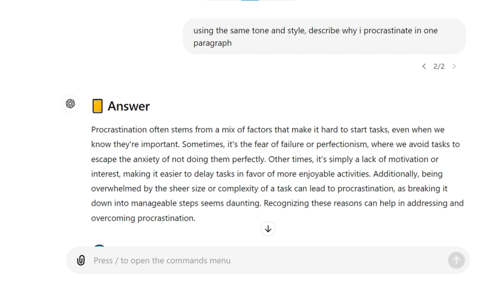 ChatGPT'S Content About Procrastination