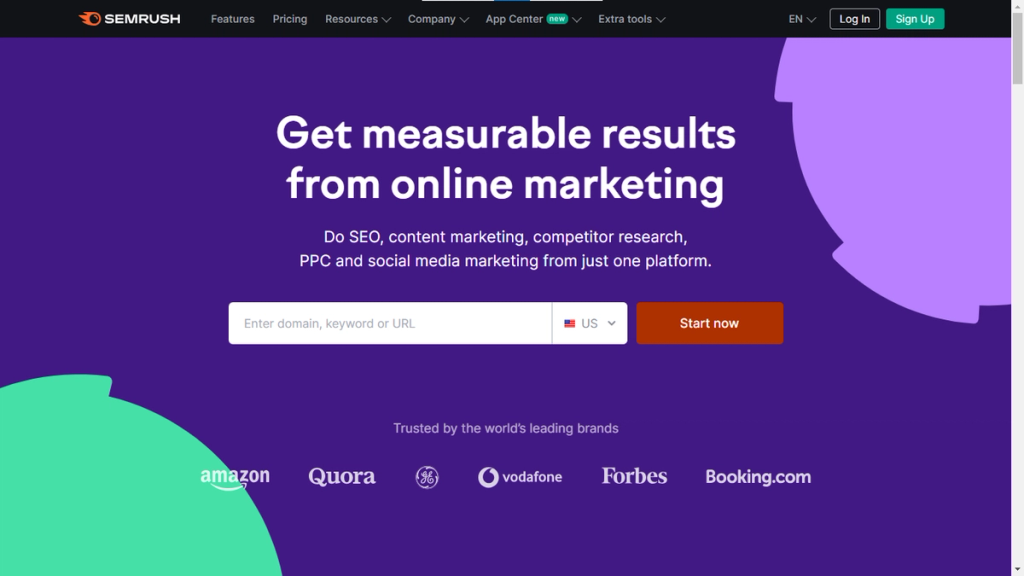 Semrush Homepage