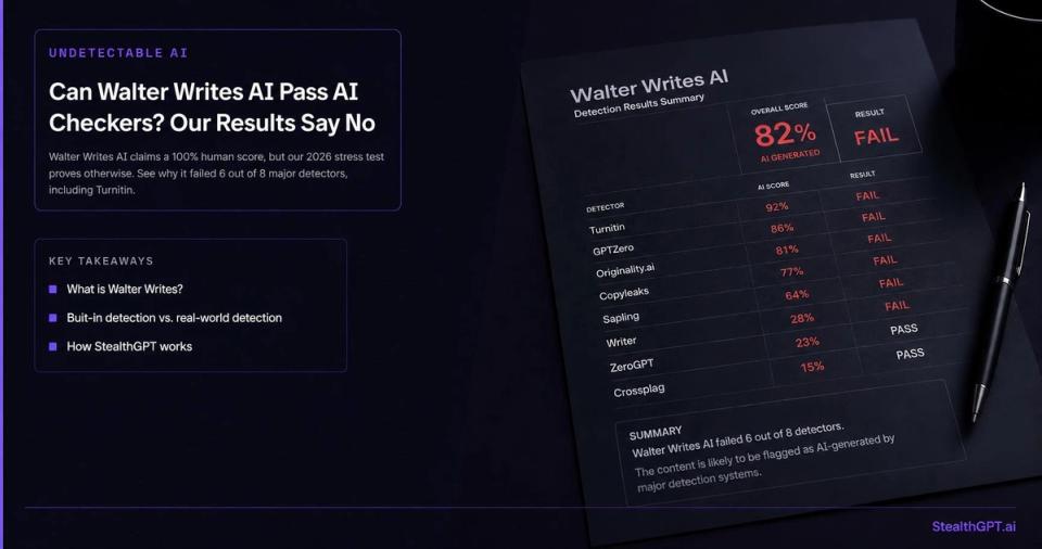 Can Walter Writes AI pass AI checkers? Independent test results show it fails detection