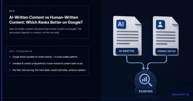 AI-written vs human-written content compared for Google search rankings