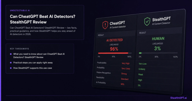 Can CheatGPT beat AI detectors? StealthGPT comparison review and independent test results