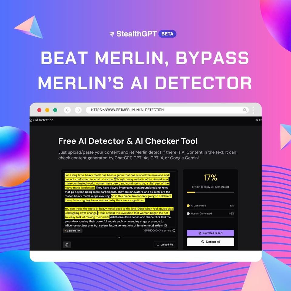 Beat Merlin, Bypass Merlin'S AI Detector