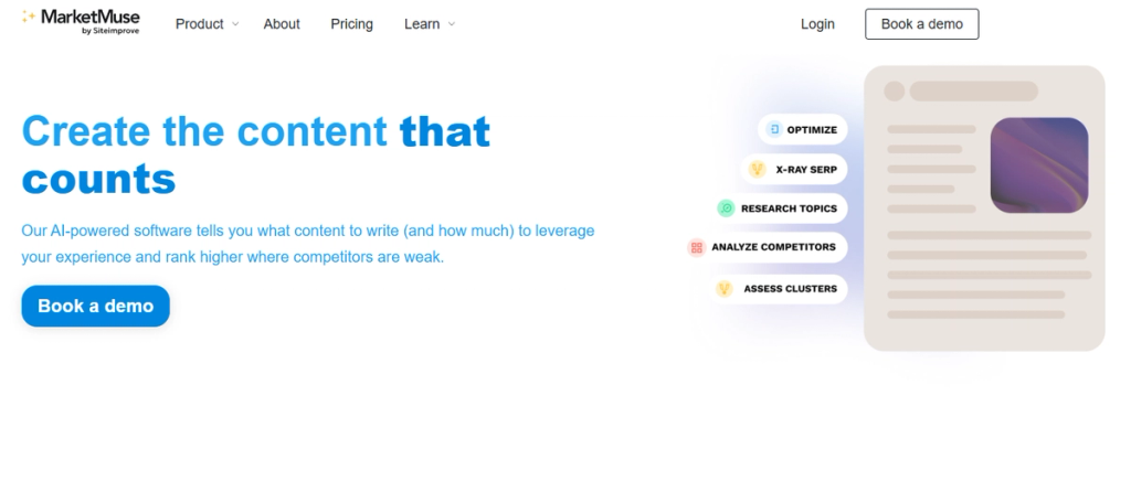 MarketMuse Homepage