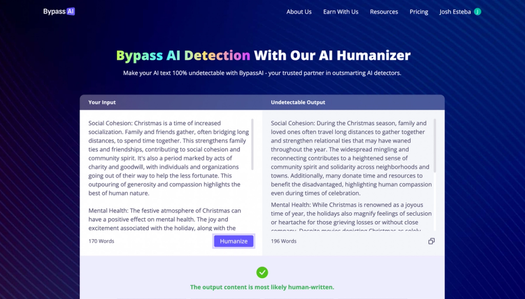 Bypass AI Humanizer Tool 2 Bypass AI Review