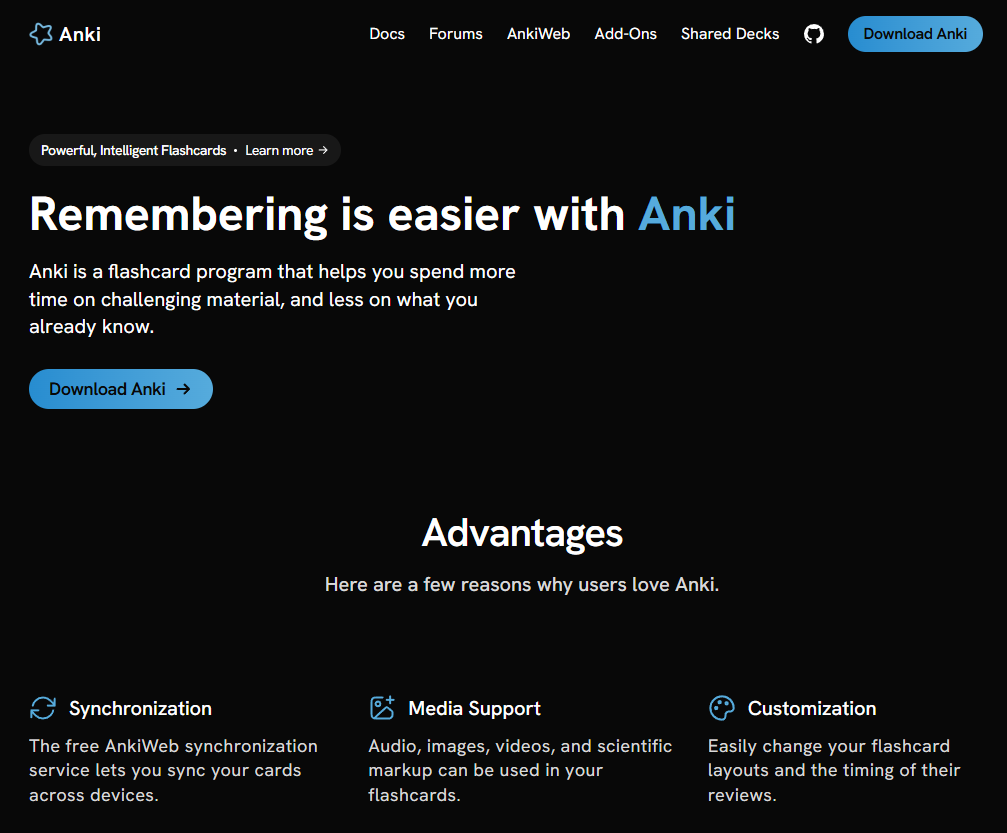 Anki Homepage