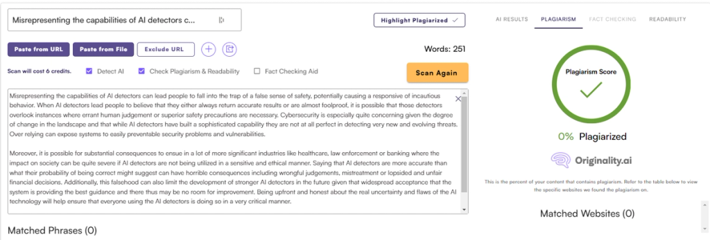 Originality AI Plagirarism Detector