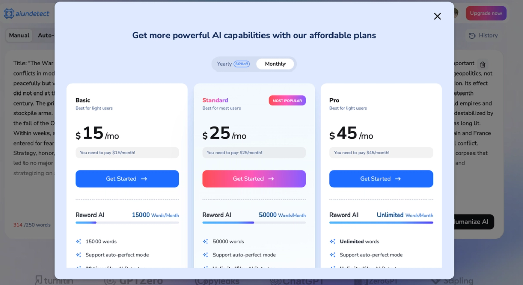 Does AI Undetect Work Pricing