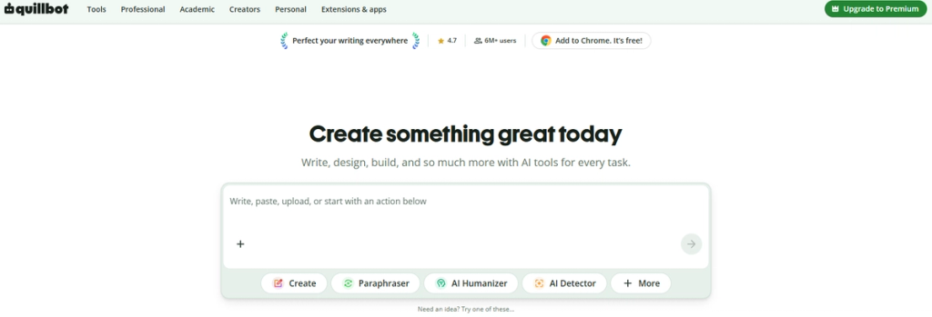 Quillbot Homepage